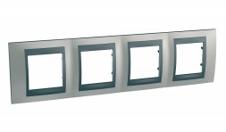 Рамка Schneider Electric Unica Top Никель / Графит 4 поста MGU66.008.239