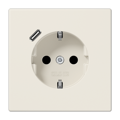 Розетка Jung LS серия Слоновая кость SCHUKO® с USB-интерфейсом с 1 USB-портом типа A LS1520-18C