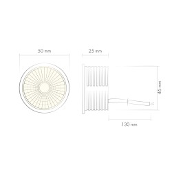 DK3000-8W dim Керамический светодиодный модуль. Белый с прозрачной линзой 60 градусов, 8 Вт, 3000К, диммируемый