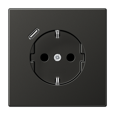 Розетка Jung LS серия Dark SCHUKO® с USB-интерфейсом с 1 USB-портом типа A AL1520-18CD-L