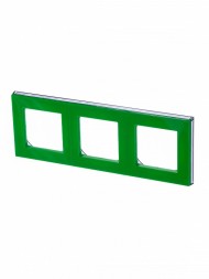 Рамка ABB Levit Зелёный / Дымчатый чёрный 3 поста 2CHH015030A6067 3901H-A05030 67W
