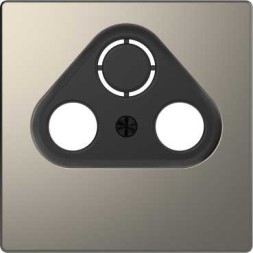 Центральная накладка tv розетки Merten D-Life никель 2/3 отверстий MTN4123-6050