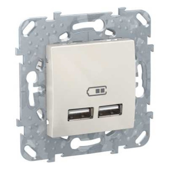 Зарядное устройство Schneider Electric Unica бежевый 2 USB 2.0 5V 2.1А SE MGU5.418.25ZD