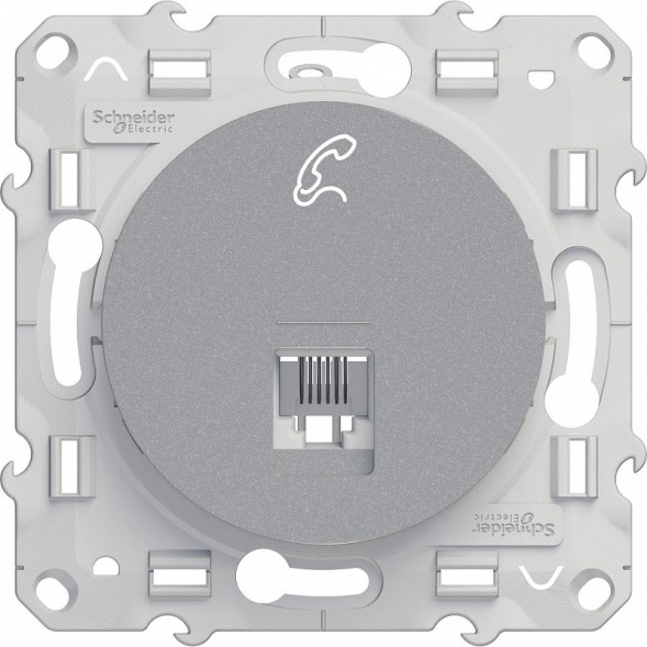 Розетка RJ12 Schneider Electric Odace алюминий 6 контакт S53R497