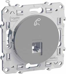 Розетка RJ12 Schneider Electric Odace алюминий 6 контакт S53R497