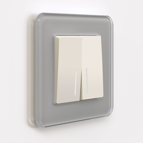 Выключатель двухклавишный с подсветкой (айвори матовый) Werkel W1120162