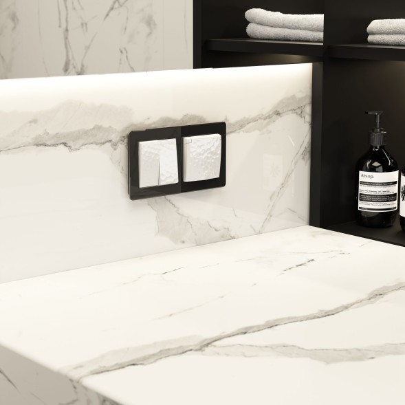 Выключатель двухклавишный (Hammer белый) Werkel W1220001