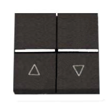 Механизм выключателя жалюзи ABB Zenit антрацит кнопочный без фиксации двухмодульный 2CLA224400N1801 N2244 AN