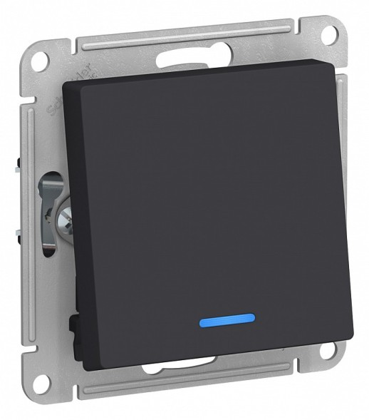 Одноклавишный переключатель Schneider Electric Atlasdesign Карбон с подсветкой, сх.6а, 10АХ, механизм ATN001063