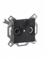 Розетка TV-R ABB Levit антрацит проходная 7дБ 2CHH083607A6063 5011H-A03607 63W