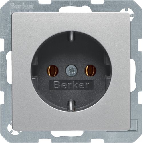 Штепсельная розетка Berker Q.1 алюминиевый с эффектом бархата, SCHUKO 47436084