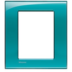 Рамка Bticino LivingLight Квадрат Зеленый 3+3 модуля LNA4826VD