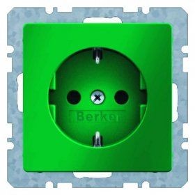 Штепсельная розетка Berker Q.1 зеленый бархат SCHUKO 41436013