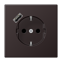 Розетка Jung LS серия Dark SCHUKO® с USB-интерфейсом с 1 USB-портом типа A AL1520-18AD-L
