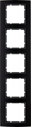 Рамка Berker B.3 Черный / антрацитовый 5 постов вертикальная 10153005