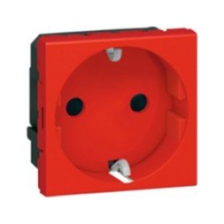 Розетка Legrand Mosaic красная немецкий стандарт 2к+З 077411