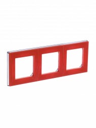 Рамка ABB Levit Оранжевый / Дымчатый чёрный 3 поста 2CHH015030A6066 3901H-A05030 66W