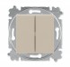 Переключатель ABB Levit кофе макиато / белый двухклавишный 2CHH595245A6018 3559H-A52445 18W