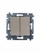 Переключатель ABB Levit кофе макиато / белый двухклавишный 2CHH595245A6018 3559H-A52445 18W