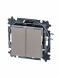 Переключатель ABB Levit кофе макиато / белый двухклавишный 2CHH595245A6018 3559H-A52445 18W