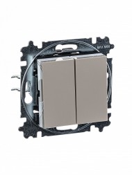 Переключатель ABB Levit кофе макиато / белый двухклавишный 2CHH595245A6018 3559H-A52445 18W