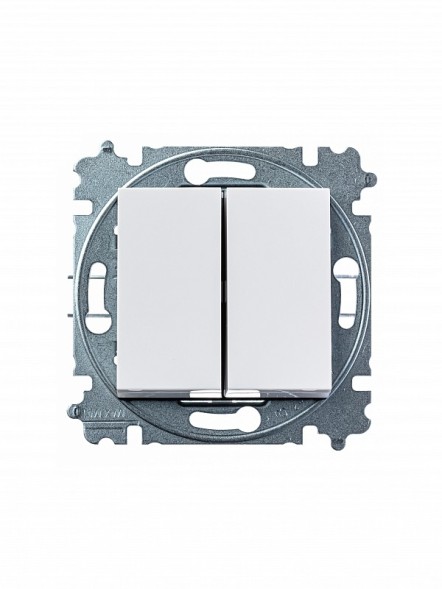 Выключатель ABB Levit белый / ледяной двухклавишный 2CHH590545A6001 3559H-A05445 01W