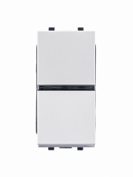 Механизм переключателя ABB Zenit альпийский белый одноклавишного с клавишей 1 модуль 2CLA210200N1101 N2102 BL