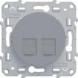 Розетка 2хRJ45 Cat5 Schneider Electric Odace алюминий S53R481