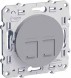 Розетка 2хRJ45 Cat5 Schneider Electric Odace алюминий S53R481