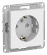 Розетка Schneider Electric Atlasdesign Белый с заземлением со шторками, 16А, механизм ATN000145