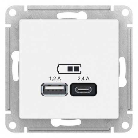 ATN001339 Atlasdesign USB РОЗЕТКА А+С, 5В/2,4 А, 2х5В/1,2 А, механизм, ЛОТОС Schneider Electric