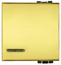 Сменная металлическая клавиша Bticino Living Light с возможностью подсветки. 2 модуля. Натуральное Золото L4931/2OR
