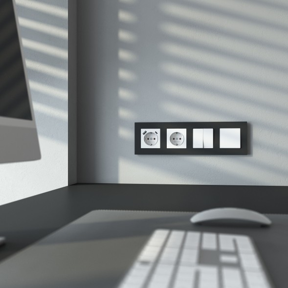 Розетка с заземлением, шторками и USB тип A+C (белый матовый) Werkel W1171761