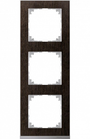 Рамка Merten M-Pure Decor Венге / Алюминий 3 поста MTN4030-3671