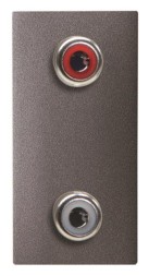 Механизм 2xRCA разъёма ABB Zenit красный+белый, 1-модульный антрацит (N2155.2 AN) 2CLA215520N1801