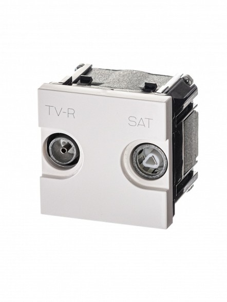 Розетка TV-R-SAT ABB Zenit альпийский белый 1очная с накладкой 2CLA225130N1101 N2251.3 BL