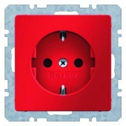 Штепсельная розетка Berker Q.1 красный бархат SCHUKO 41436012