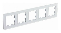 Рамка Schneider Electric Atlasdesign пятипостовая Nature матовое белое стекло ATN330105