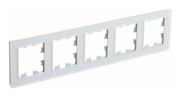 Рамка Schneider Electric Atlasdesign пятипостовая Nature матовое белое стекло ATN330105