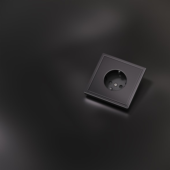 Накладка для розетки с заземлением и защитными шторками, S70 Metal (антрацит)