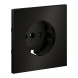 Накладка для розетки с заземлением и защитными шторками, S70 Metal (антрацит)