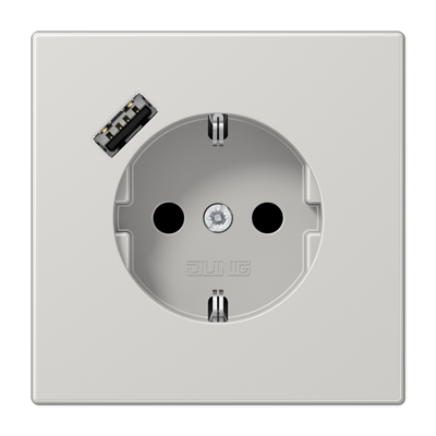 Розетка Jung LS серия светло-серый SCHUKO® с USB-интерфейсом с 1 USB-портом типа A LS серия светло-серый LS1520-18ALG