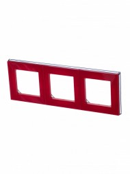 Рамка ABB Levit Красный / Дымчатый чёрный 3 поста 2CHH015030A6065 3901H-A05030 65W