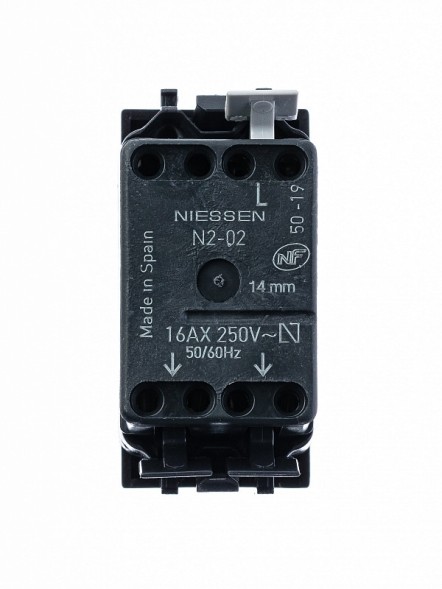 Механизм переключателя ABB Zenit антрацит одноклавишного с клавишей 1 модуль 2CLA210200N1801 N2102 AN