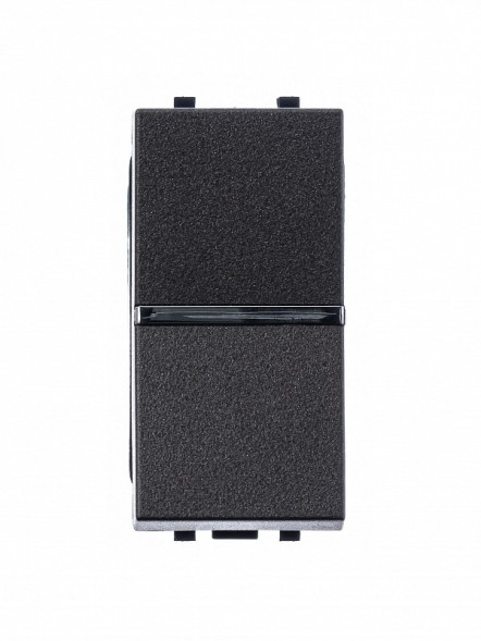 Механизм переключателя ABB Zenit антрацит одноклавишного с клавишей 1 модуль 2CLA210200N1801 N2102 AN