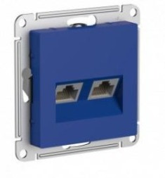 ATN001185 Atlasdesign РОЗЕТКА двойная компьютерная RJ45+RJ45, кат.5E, механизм Аквамарин Schneider Electric