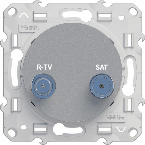 Розетка R-TV\SAT Schneider Electric Odace алюминий оконечная S53R455