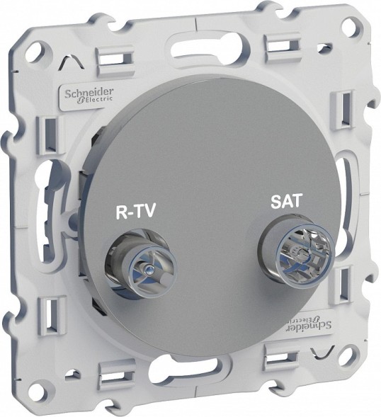 Розетка R-TV\SAT Schneider Electric Odace алюминий оконечная S53R455