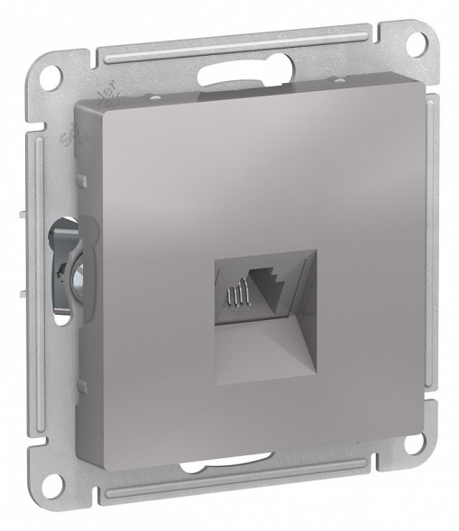 Розетка телефонная RJ11 Schneider Electric Atlasdesign Алюминий механизм ATN000381