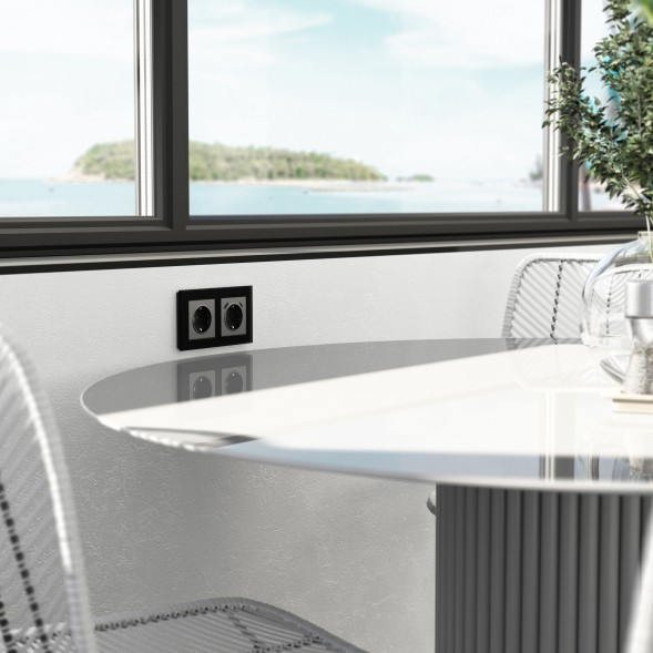 Рамка из стекла на 2 поста Senso черный soft-touch Werkel W0023108